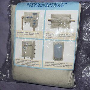 New Backflow Preventer Protection Cover Insulated, 30"W x 24"H Winterizing Beige